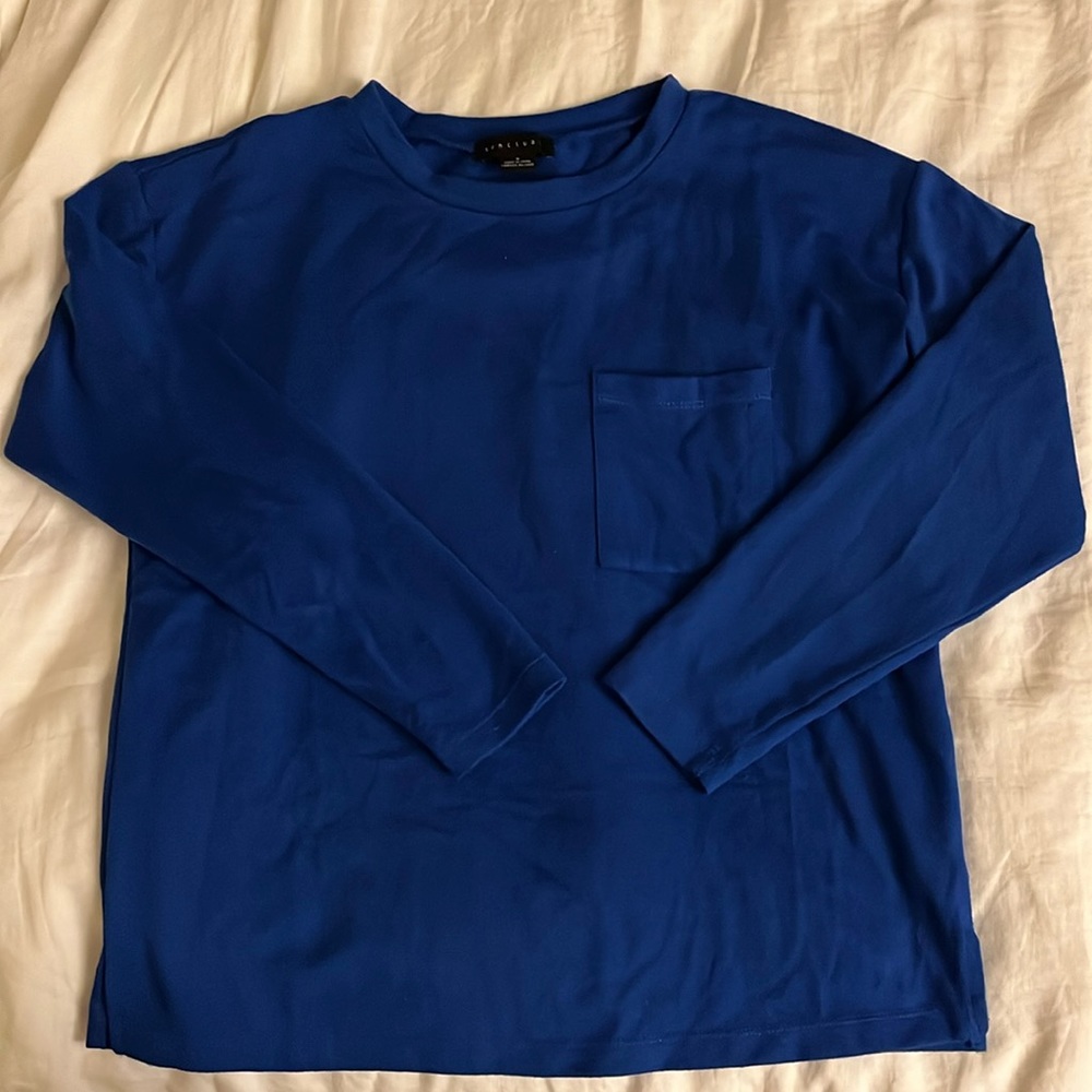 Sanctuary long sleeve pocket tee in Royal Blue Size S